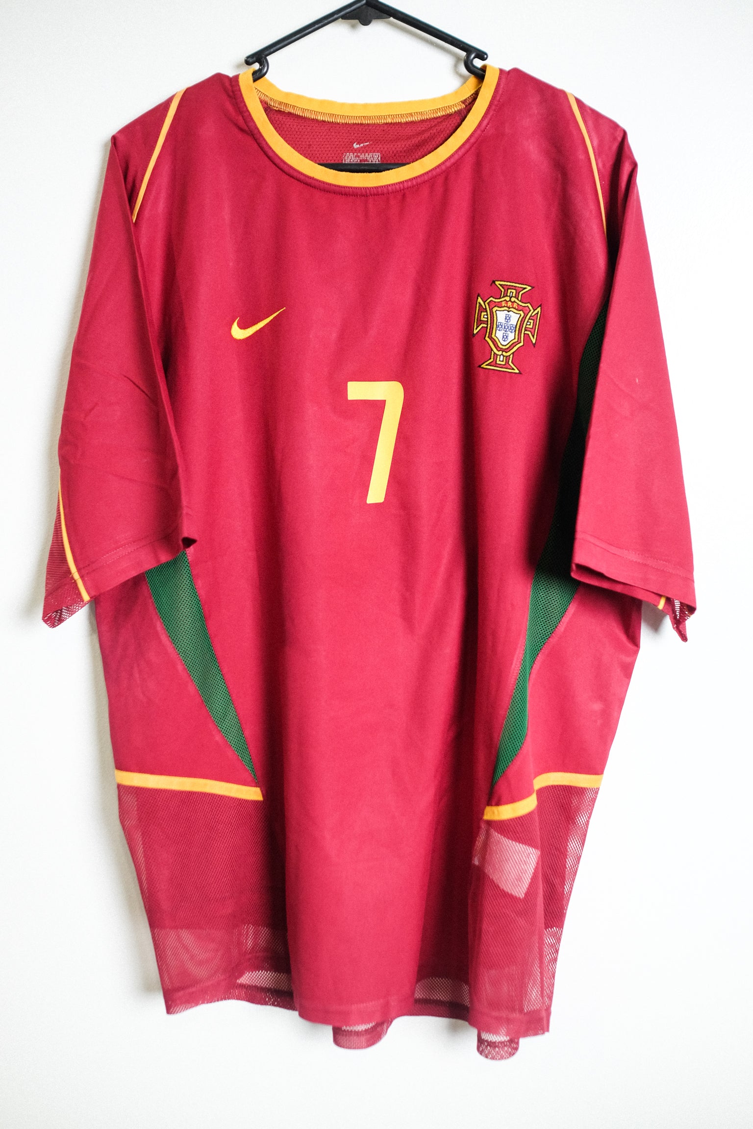 Authentic Portugal 2002 Home Jersey with Cristiano Ronaldo #7 added Si –  Authentic Retro Jerseys