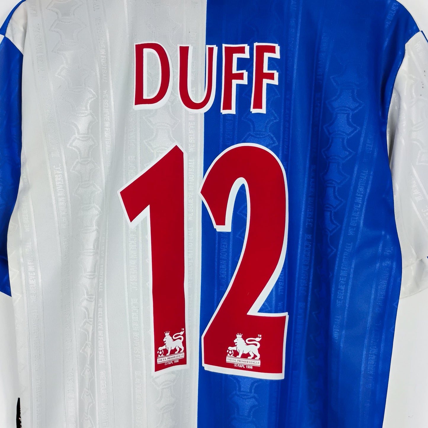 Original Blackburn Rovers 1998/99 Home - Duff #12 Size M