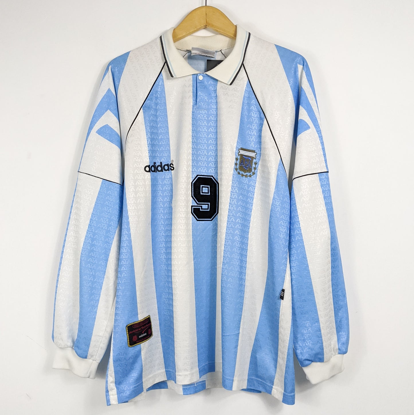 Authentic Argentina 1996/98 Home - Batistuta #9 Size XL (Long Sleeve)