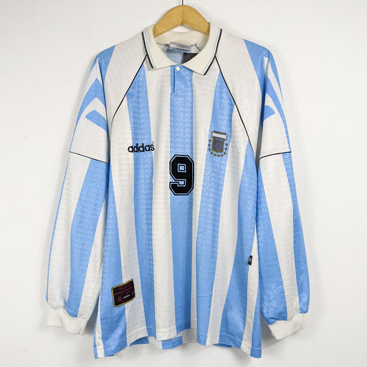 Original Argentina 1996/98 Home - Batistuta #9 Size XL (Long Sleeve)