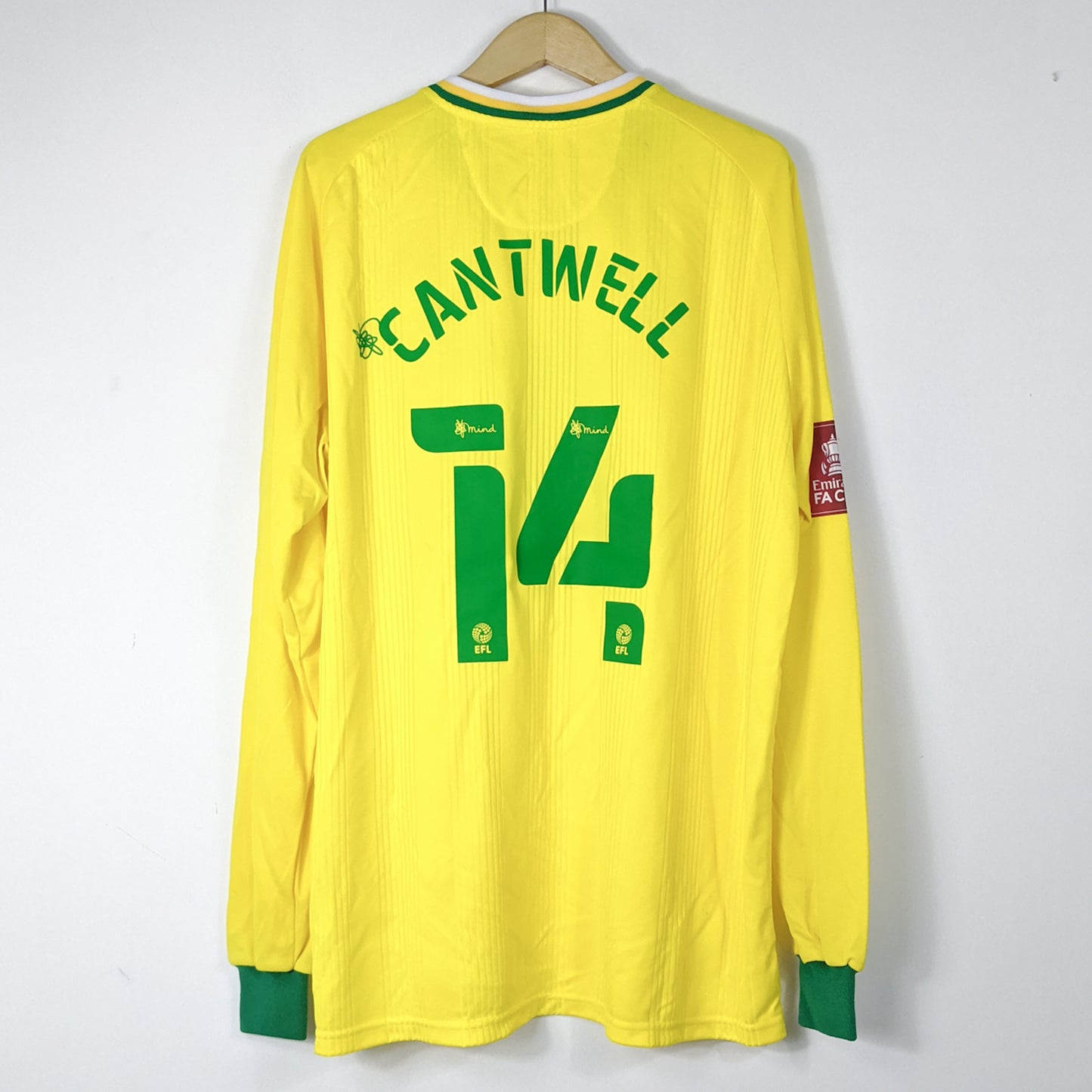 Authentic Norwich City 2015/16 Third - Cantwell #14 Size XXL (Long Sleeve)
