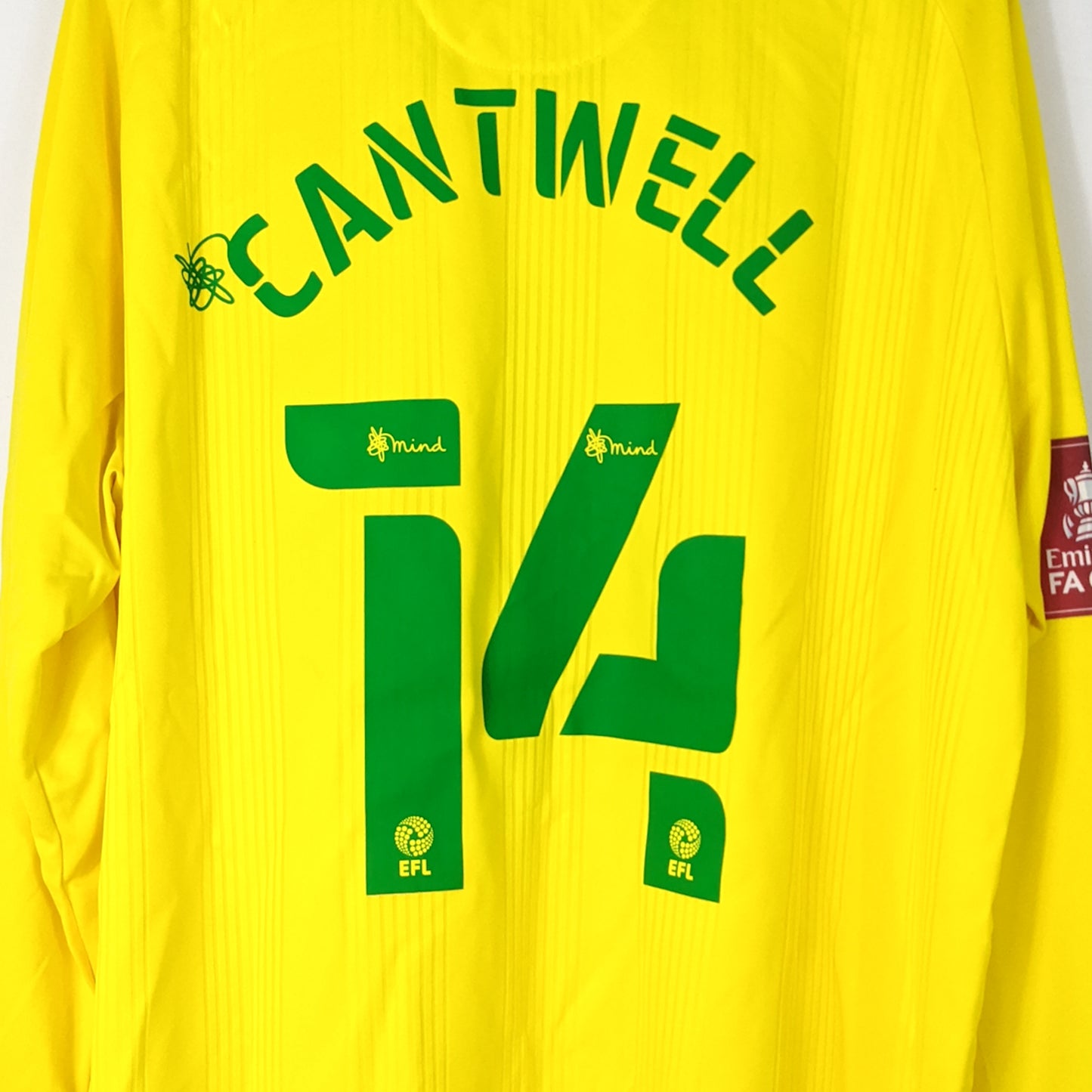 Authentic Norwich City 2015/16 Third - Cantwell #14 Size XXL (Long Sleeve)