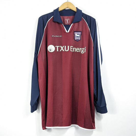 Original Ipswich Town 2002/04 Away - D. Bent #18 Size 3XL (Long Sleeve)