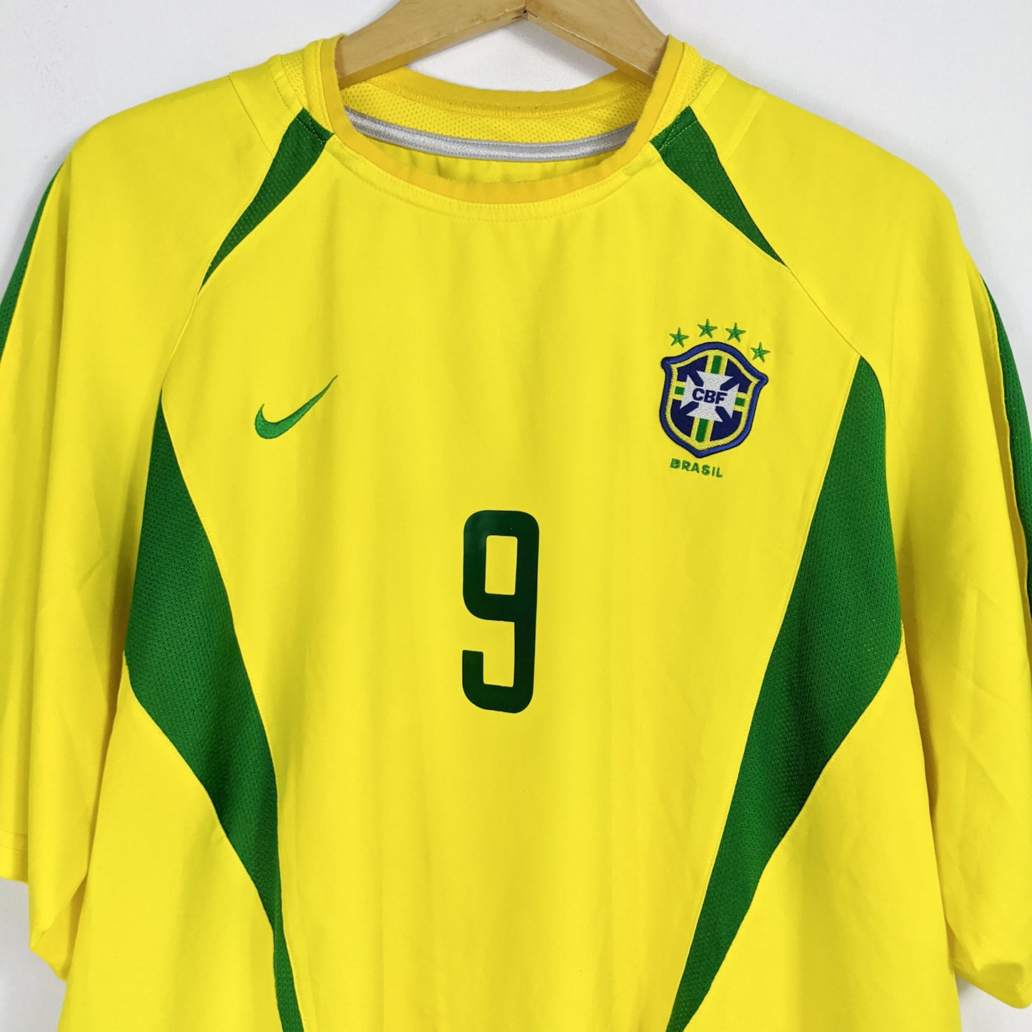 Authentic Brazil 2002 Home - Ronaldo #9 Size XL