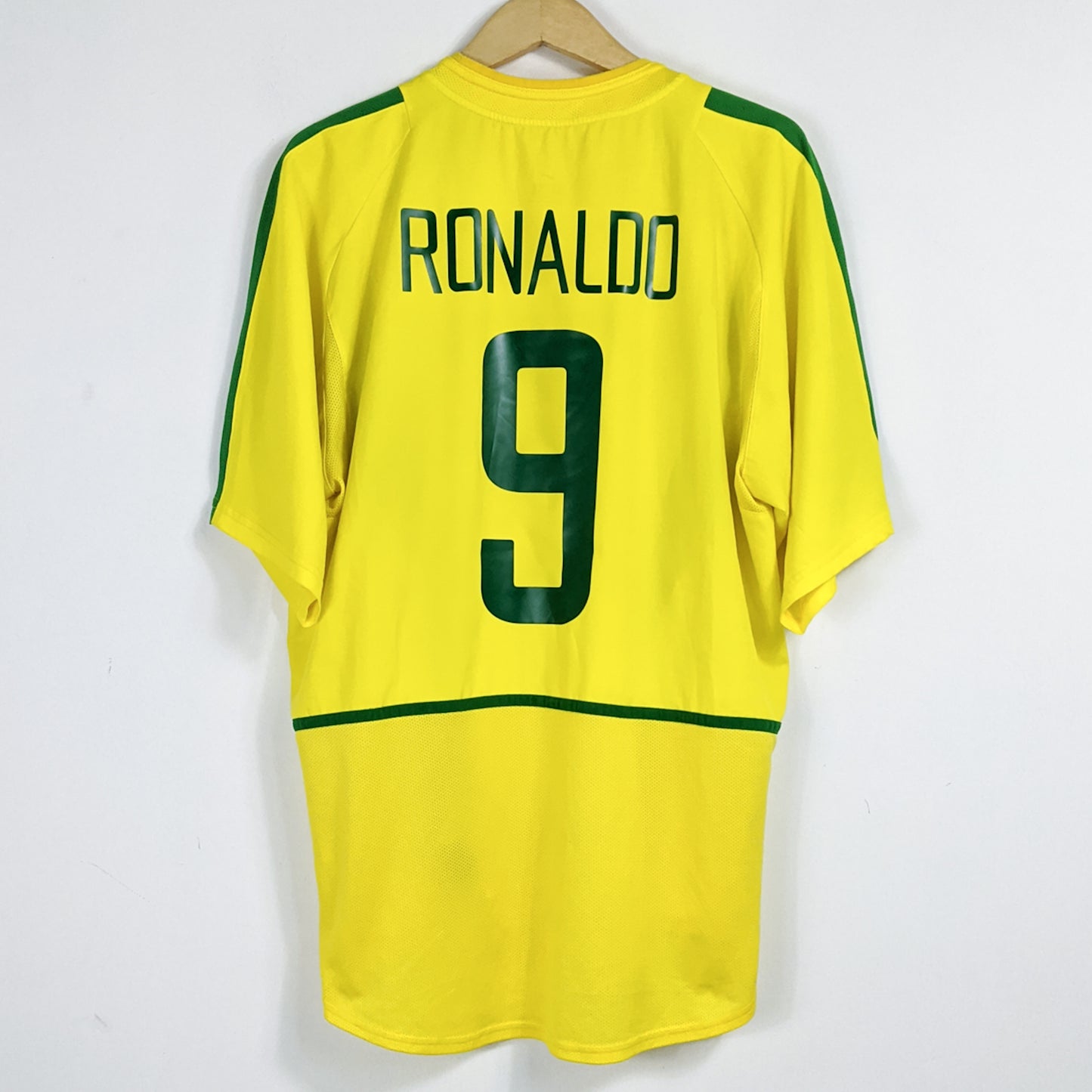 Authentic Brazil 2002 Home - Ronaldo #9 Size XL