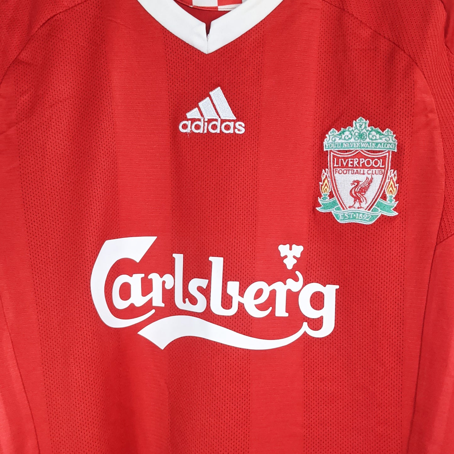 Authentic Liverpool 2008/09 Home - Gerrard #8 Size L (Long Sleeve)