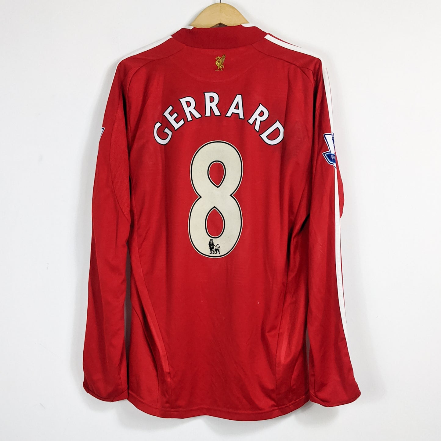 Authentic Liverpool 2008/09 Home - Gerrard #8 Size L (Long Sleeve)
