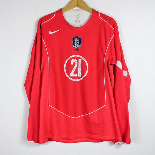 Original South Korea 2004/06 Home - J.S Park #21 Size L (Long Sleeve)