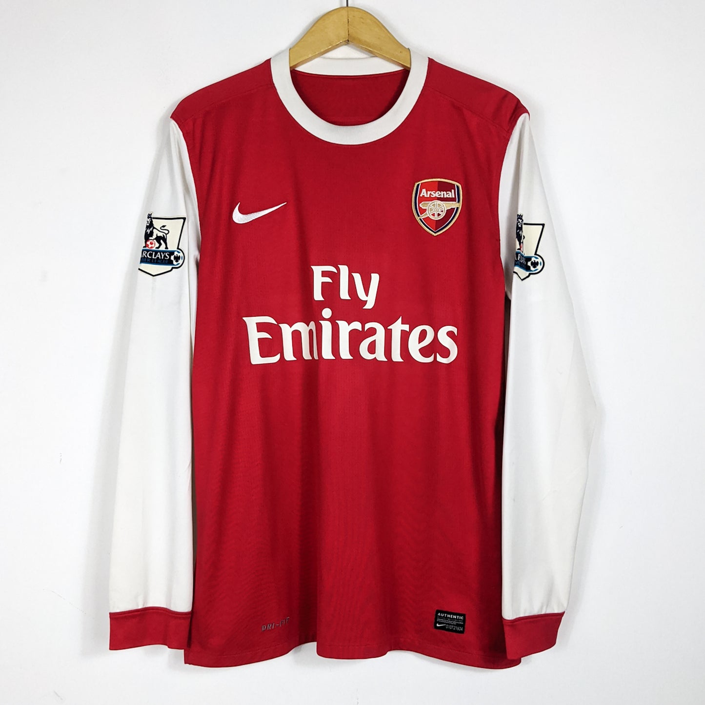 Authentic Arsenal 2010/11 Home - Rosicky #7 Size M (Long Sleeve)