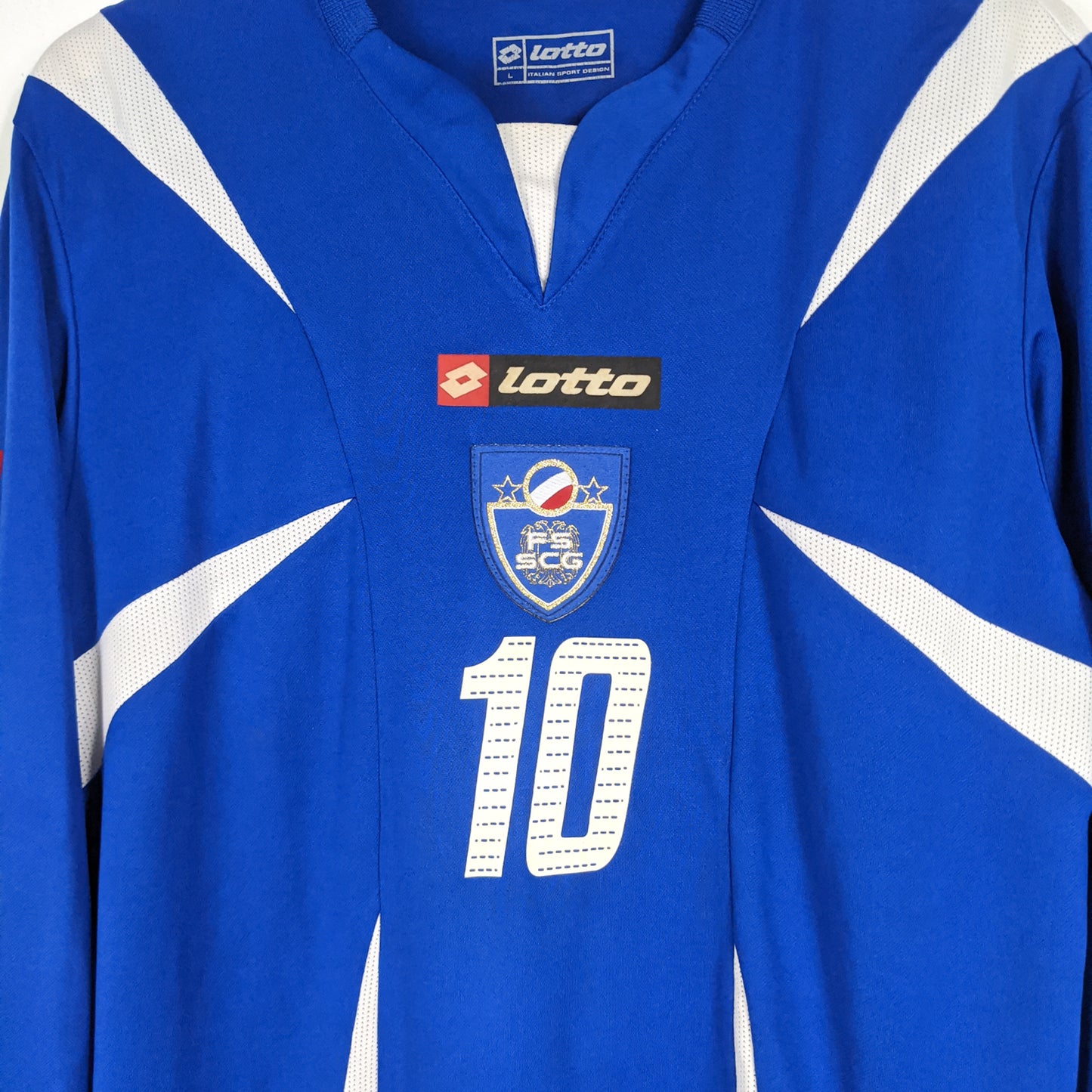 Authentic Serbia and Montenegro 2006 Home - Stankovic #10 Size L (Long Sleeve)