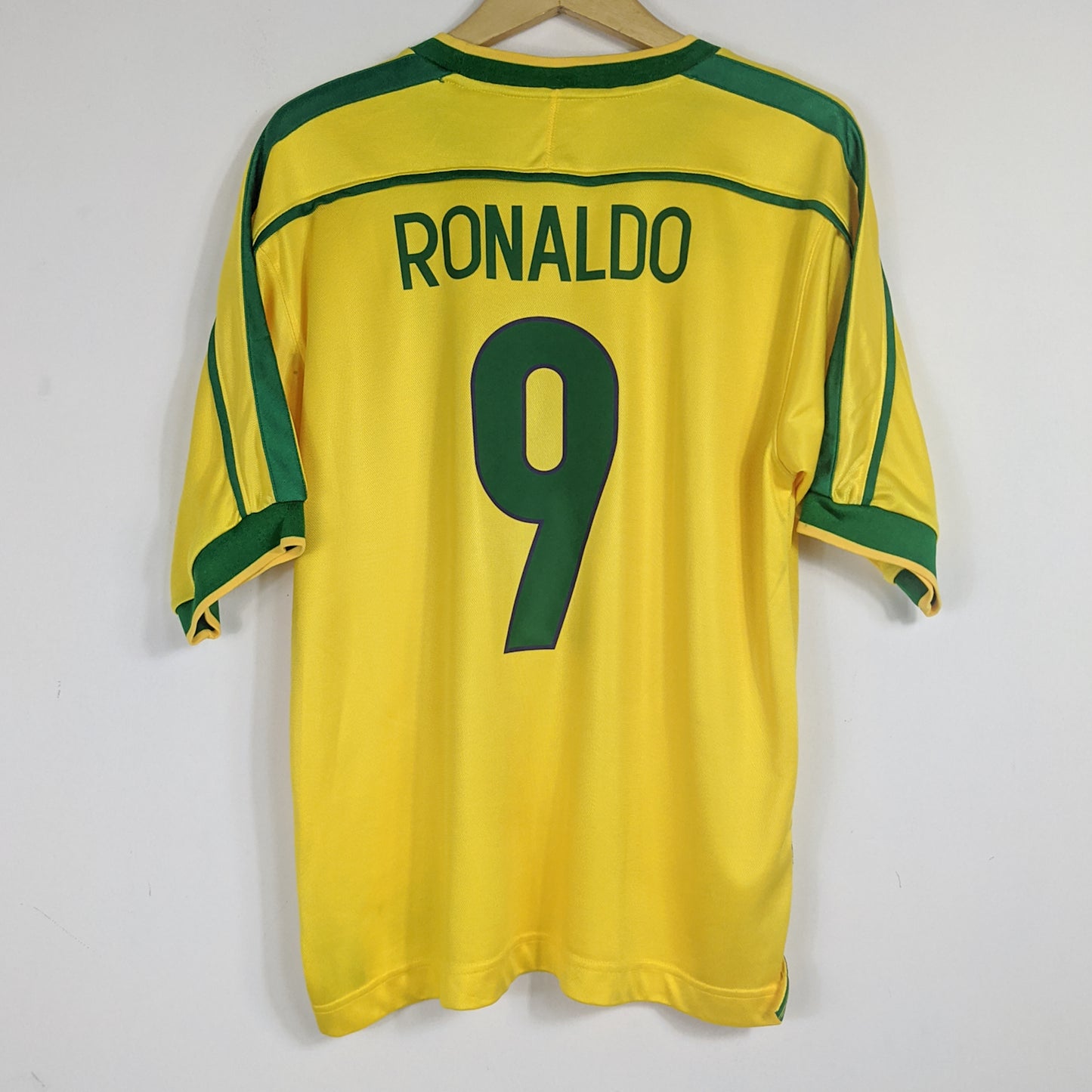 Authentic Brazil 1998 Home - Ronaldo #9 Size M