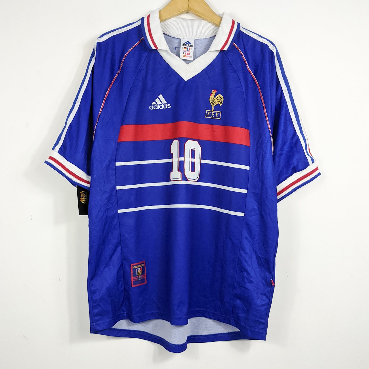 Authentic France 1998 Home - Zidane #10 Size L
