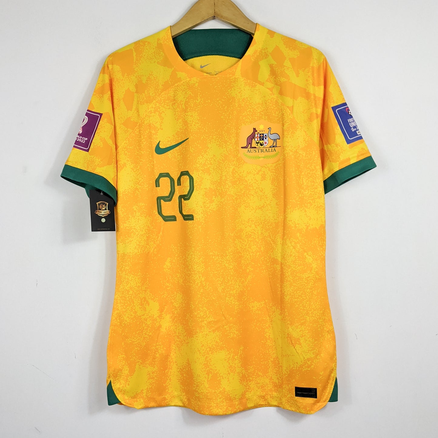 Authentic Australia 2022 Home - Irvine #22 Size L (Half Player Issue)
