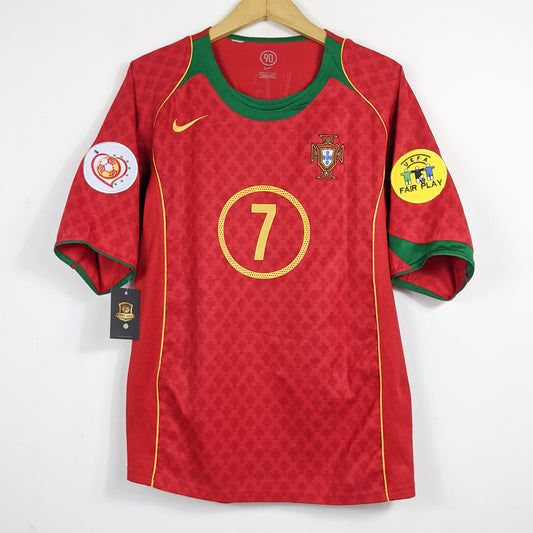 Original Portugal 2004 Home - Figo #7 Size L