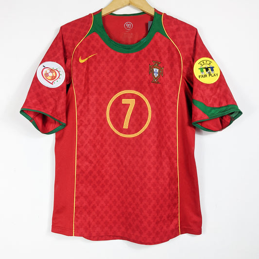 Original Portugal 2004/06 Home - Figo #7 Size M