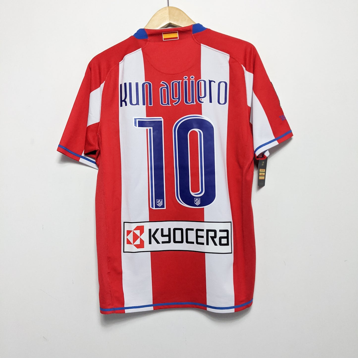 Original Atletico Madrid 2007/08 Home - Kun Aguero #10 Size M