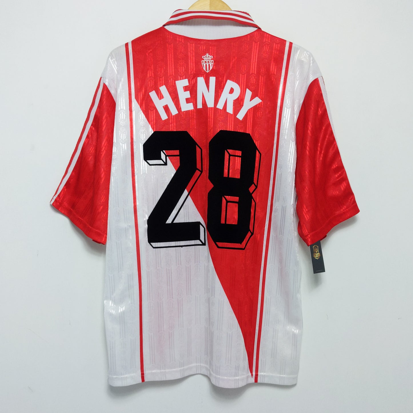 Original AS Monaco 1996/97 Home - Henry (Sponsorless) #28 Size L