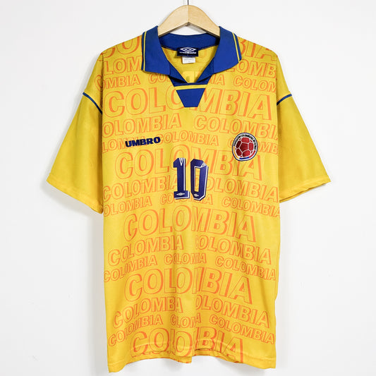 Authentic Colombia 1995/1996  Home - Valderrama #10 Size L