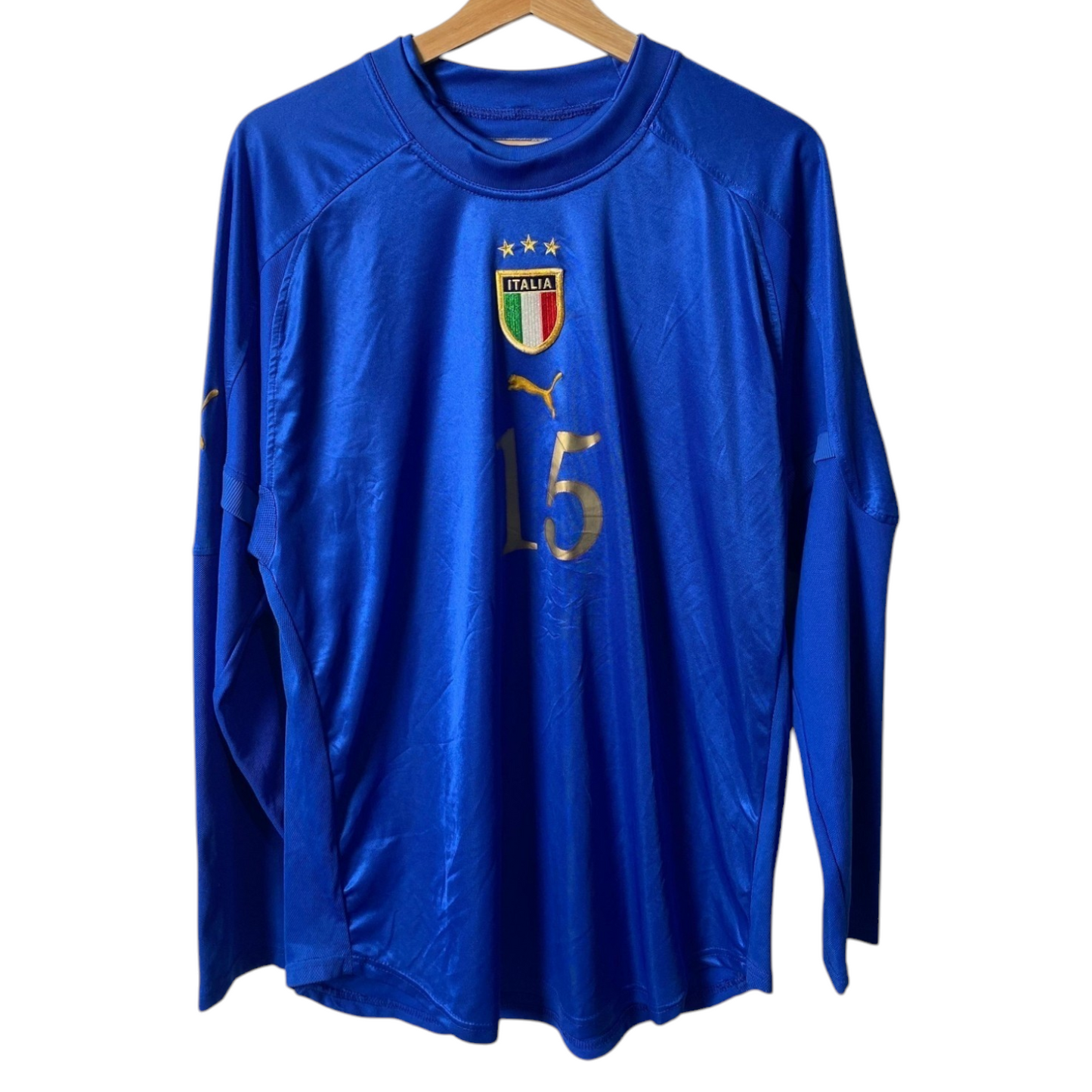Authentic Italy 2004/06 Home - G. Favalli #15 Size XL (Match Issue) (Long Sleeve)