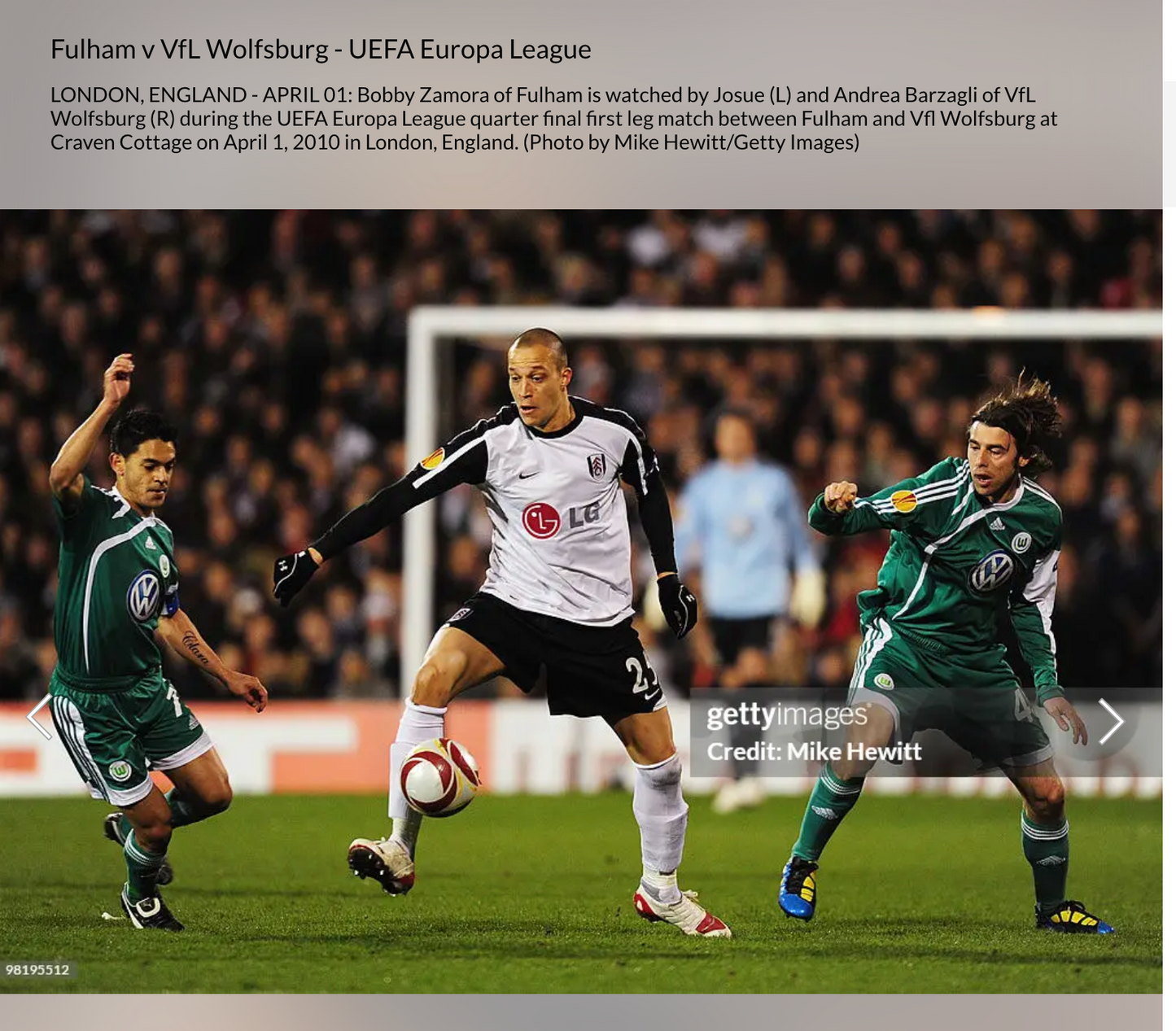 Authentic VfL Wolfsburg 2009/10 Away - Josue #7 Size M (Matchworn)