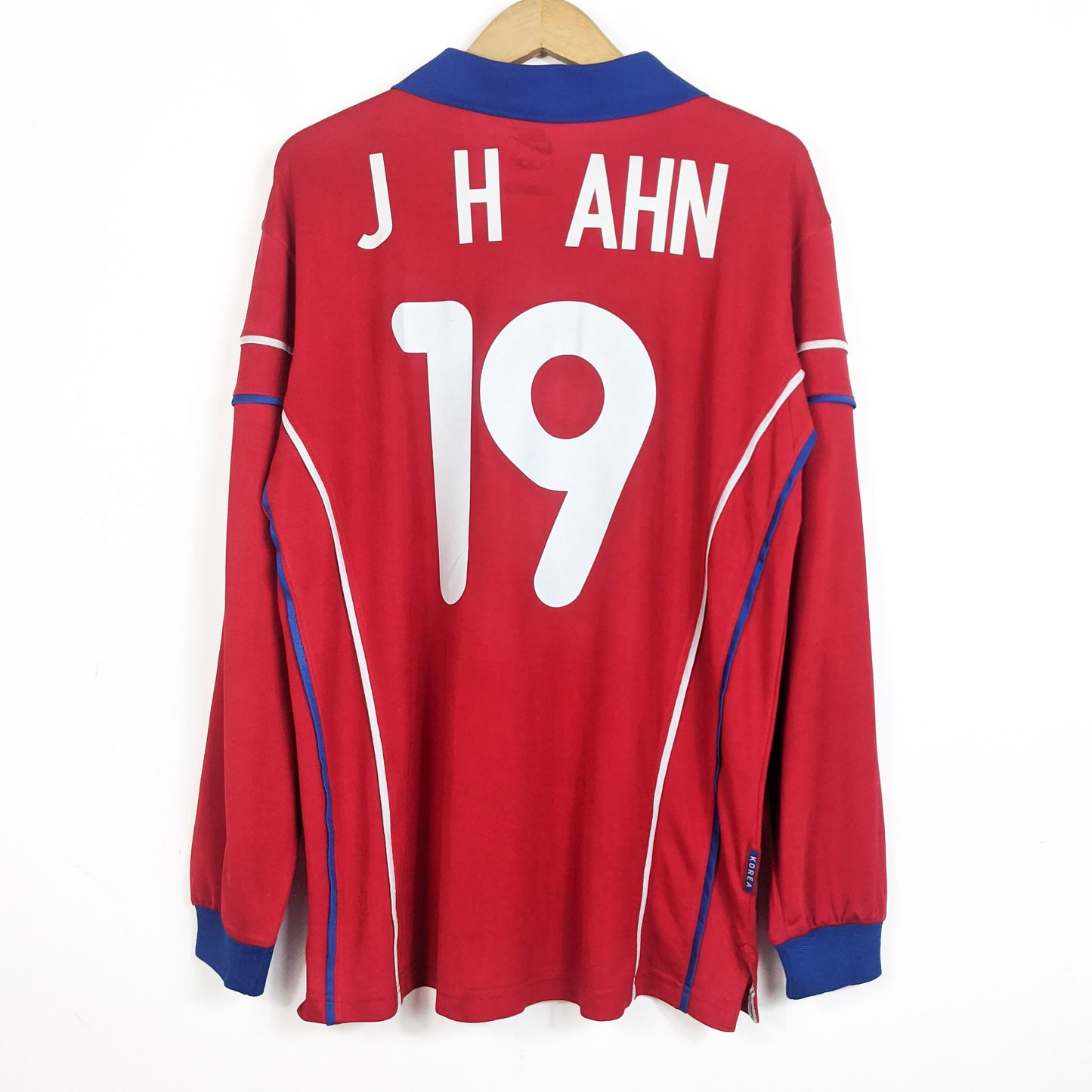Original South Korea 1998 Home - J H Ahn #19 Size fit XL (Long Sleeve)( Player Issue)