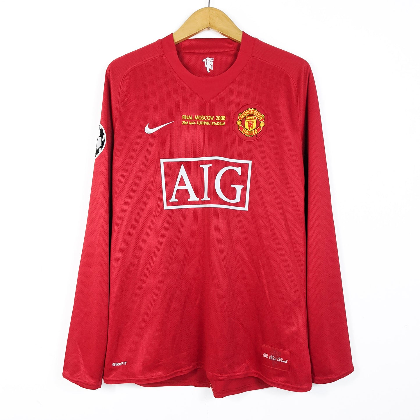 Original Manchester United 2007/08 Home - Ronaldo #7 Size L (Long Sleeve)
