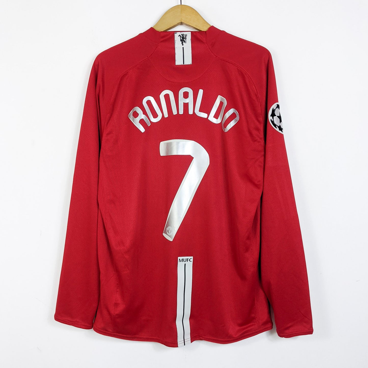 Original Manchester United 2007/08 Home - Ronaldo #7 Size L (Long Sleeve)