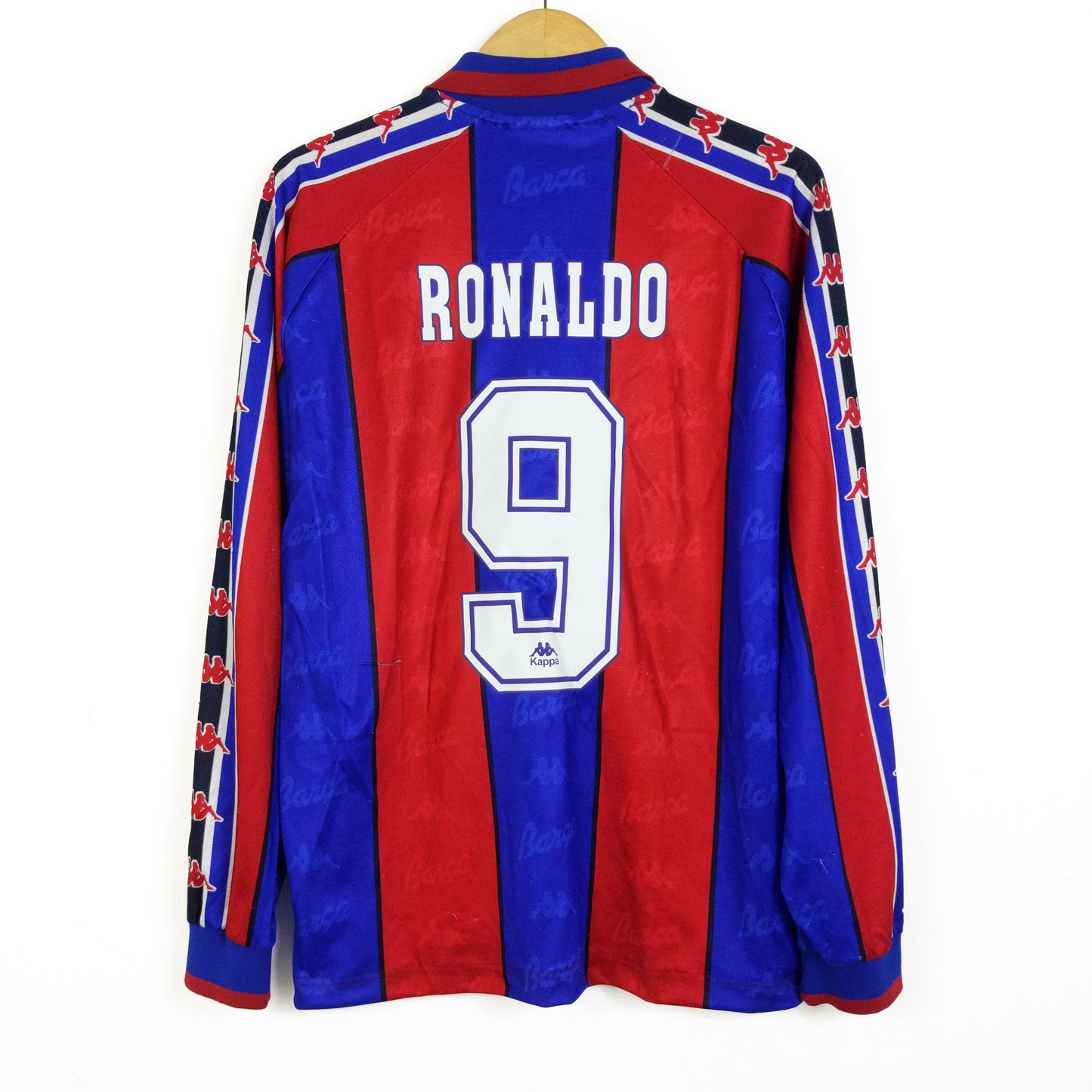 Original Barcelona 1995/97 Home - Ronaldo #9 Size L (Long Sleeve)