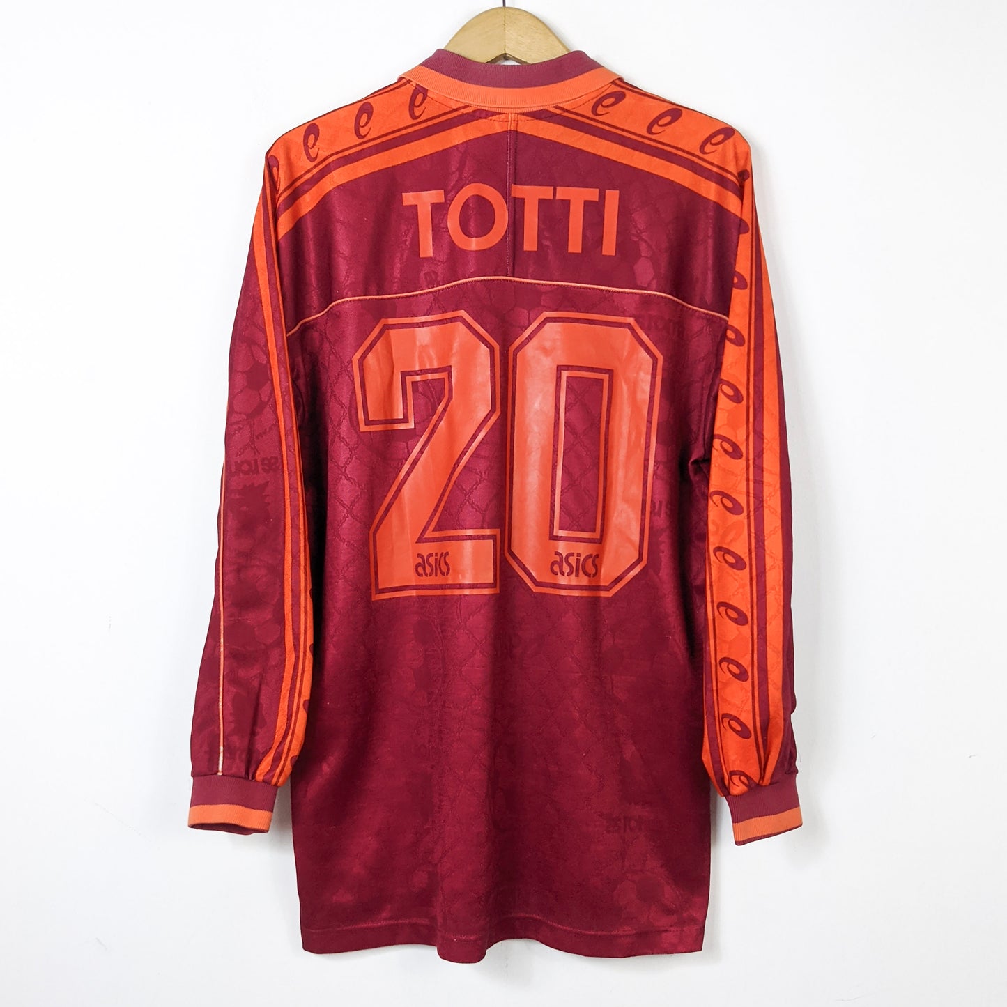 Original AS Roma 1995/96 Home - Totti #20 Size fit L (Long Sleeve) (Player Issue)