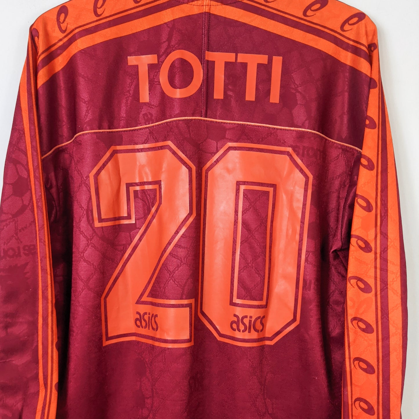 Original AS Roma 1995/96 Home - Totti #20 Size fit L (Long Sleeve) (Player Issue)