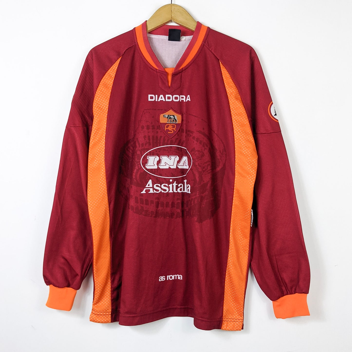 Original AS Roma 1997/98 Home - Totti #10 Size XL (Long Sleeve) (Player Issue)