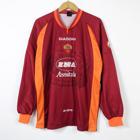 Original AS Roma 1997/98 Home - Totti #10 Size XL (Long Sleeve) (Player Issue)