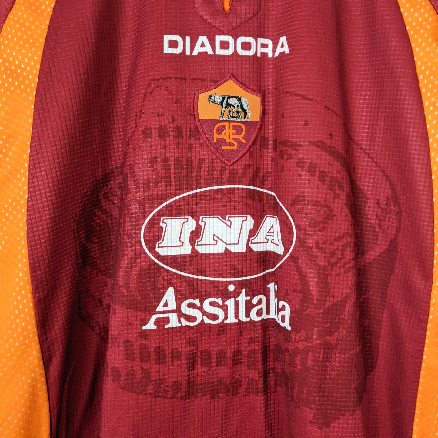 Original AS Roma 1997/98 Home - Totti #10 Size XL (Long Sleeve) (Player Issue)