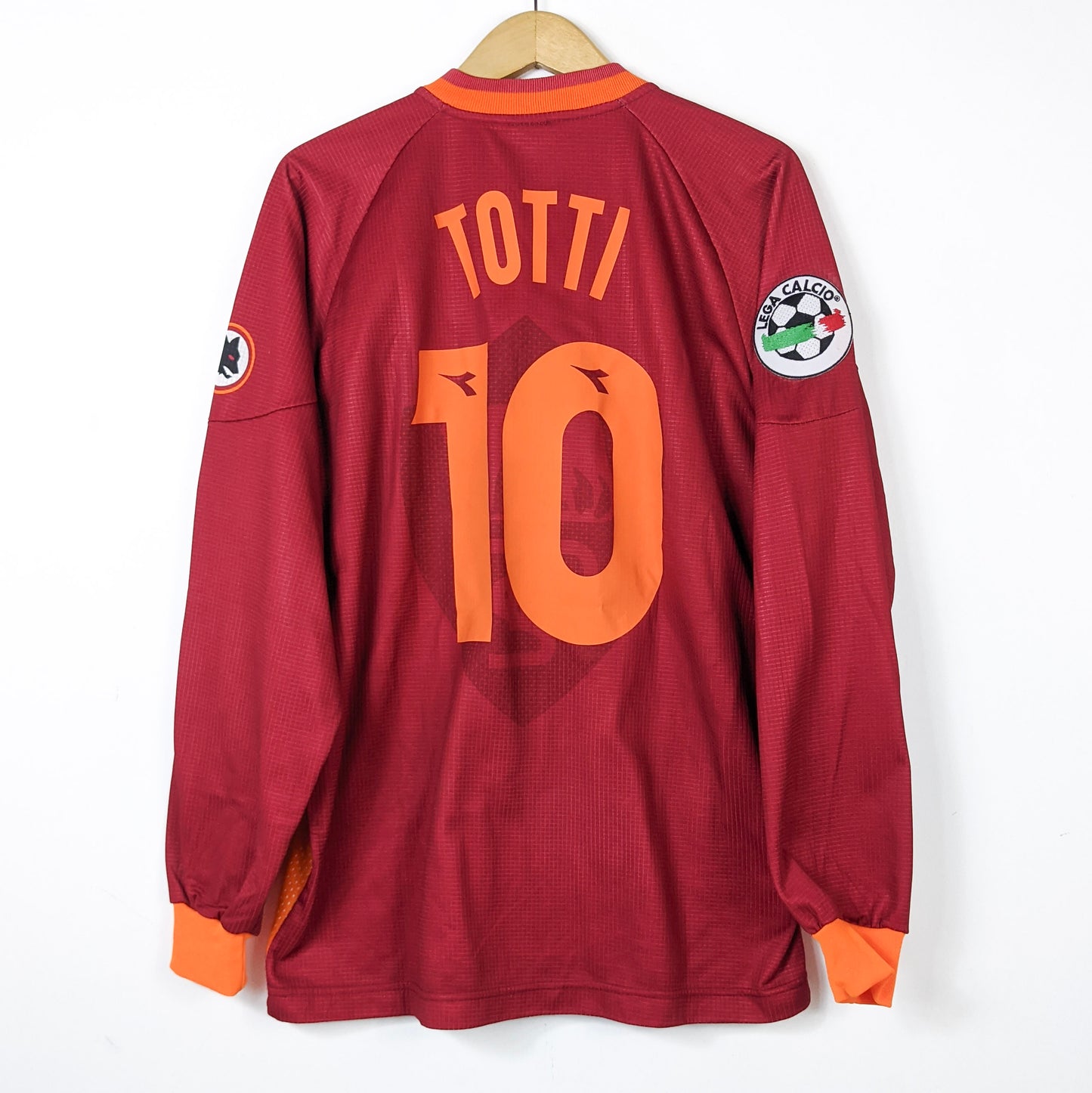 Original AS Roma 1997/98 Home - Totti #10 Size XL (Long Sleeve) (Player Issue)