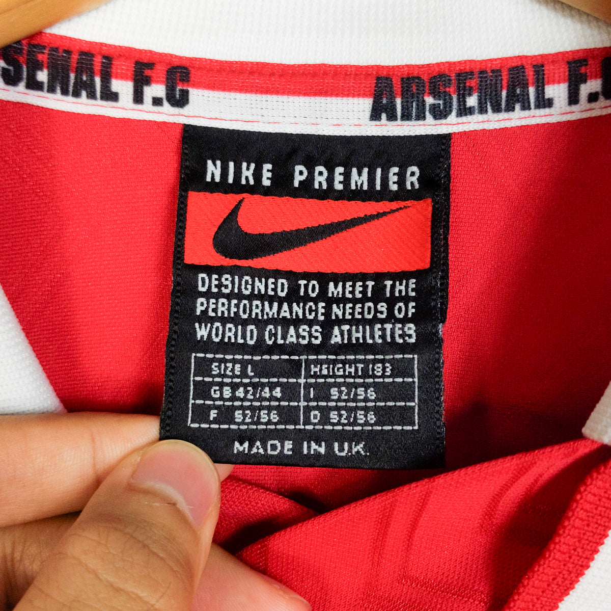 Original Arsenal 1996/98 Home - Dennis Bergkamp #10 Size L (Long Sleeve)