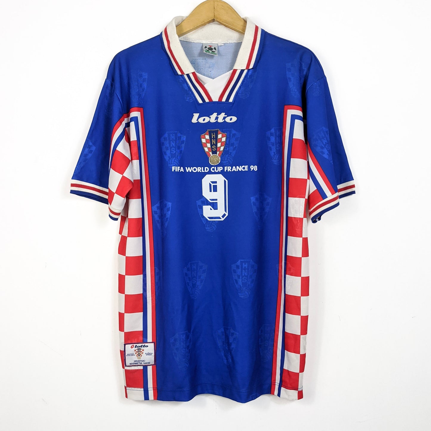 Original Croatia 1998 Home - Suker #9 Size L