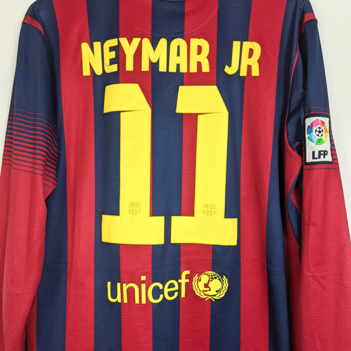 Original Barcelona 2013/14 Home - Neymar Jr #11 Size L (Long Sleeve)