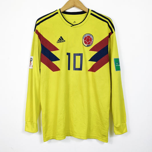 Original Colombia 2018/19 Home - James #10 Size L (Long Sleeve)