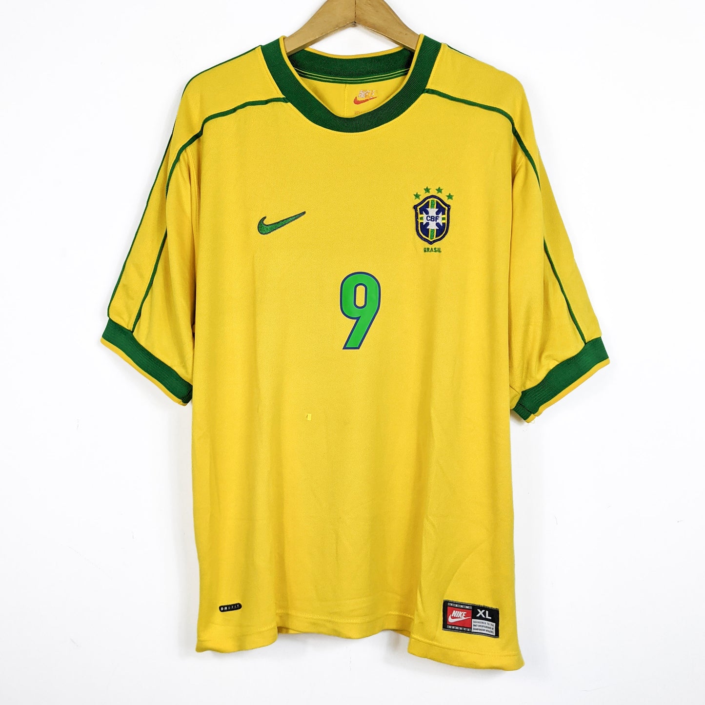Original Brazil 1998 Home - Ronaldo #9 Size XL