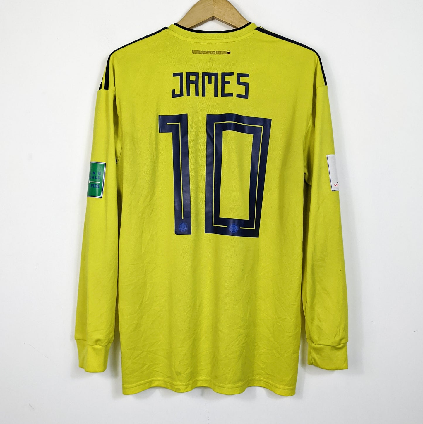 Original Colombia 2018/19 Home - James #10 Size L (Long Sleeve)