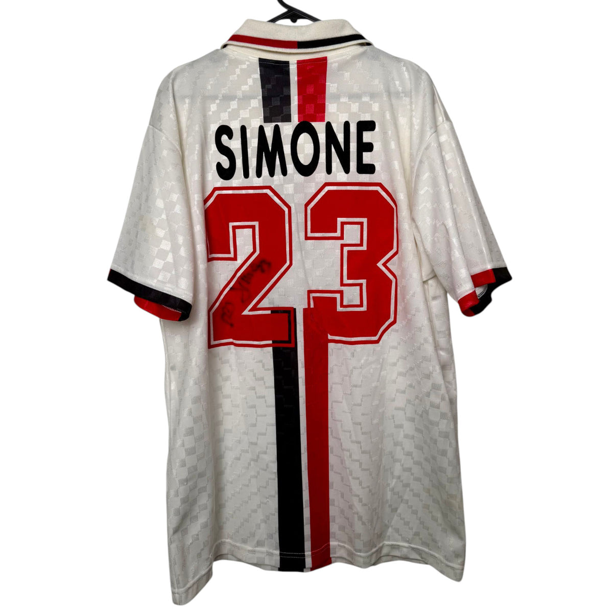 Original AC Milan 1995/96 Home - Simone #2 Size L (Has signed)