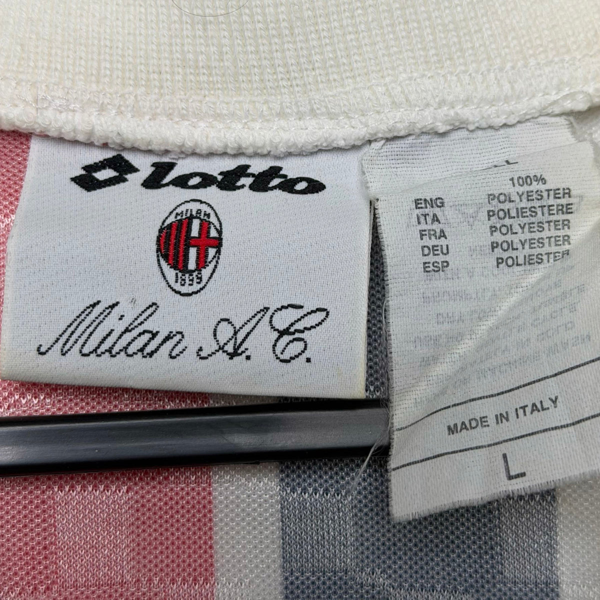 Original AC Milan 1995/96 Home - Simone #2 Size L (Has signed)