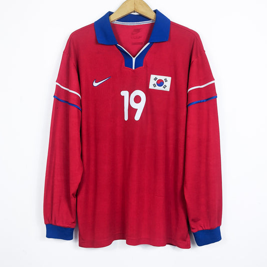 Original South Korea 1998 Home - J H Ahn #19 Size fit XL (Long Sleeve)( Player Issue)