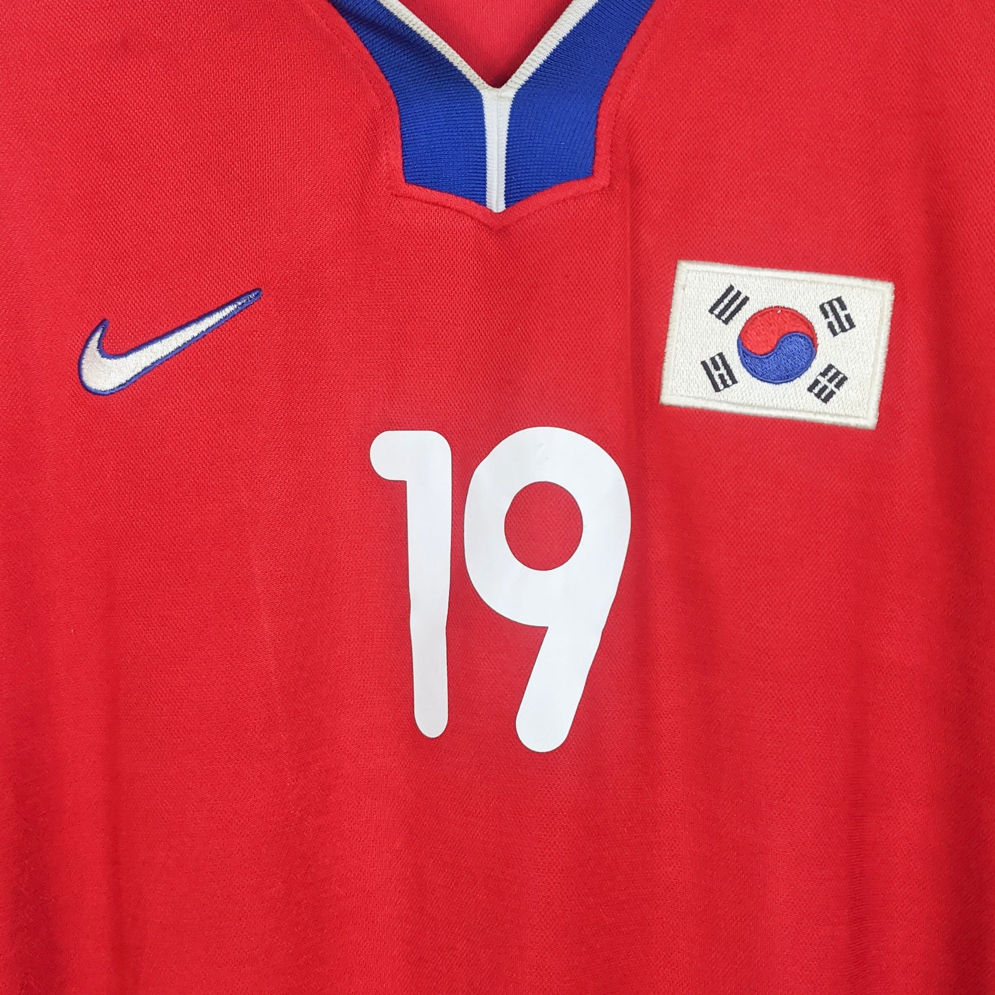 Original South Korea 1998 Home - J H Ahn #19 Size fit XL (Long Sleeve)( Player Issue)