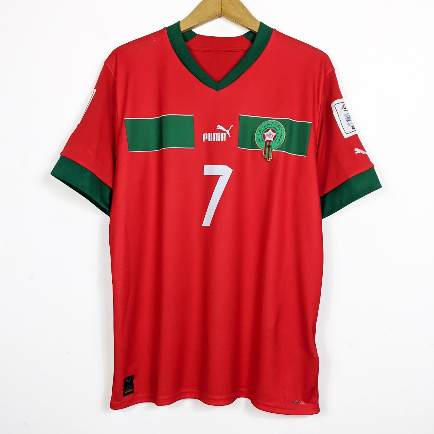 Original Morocco 2022 Home - Ziyech #7 Size L