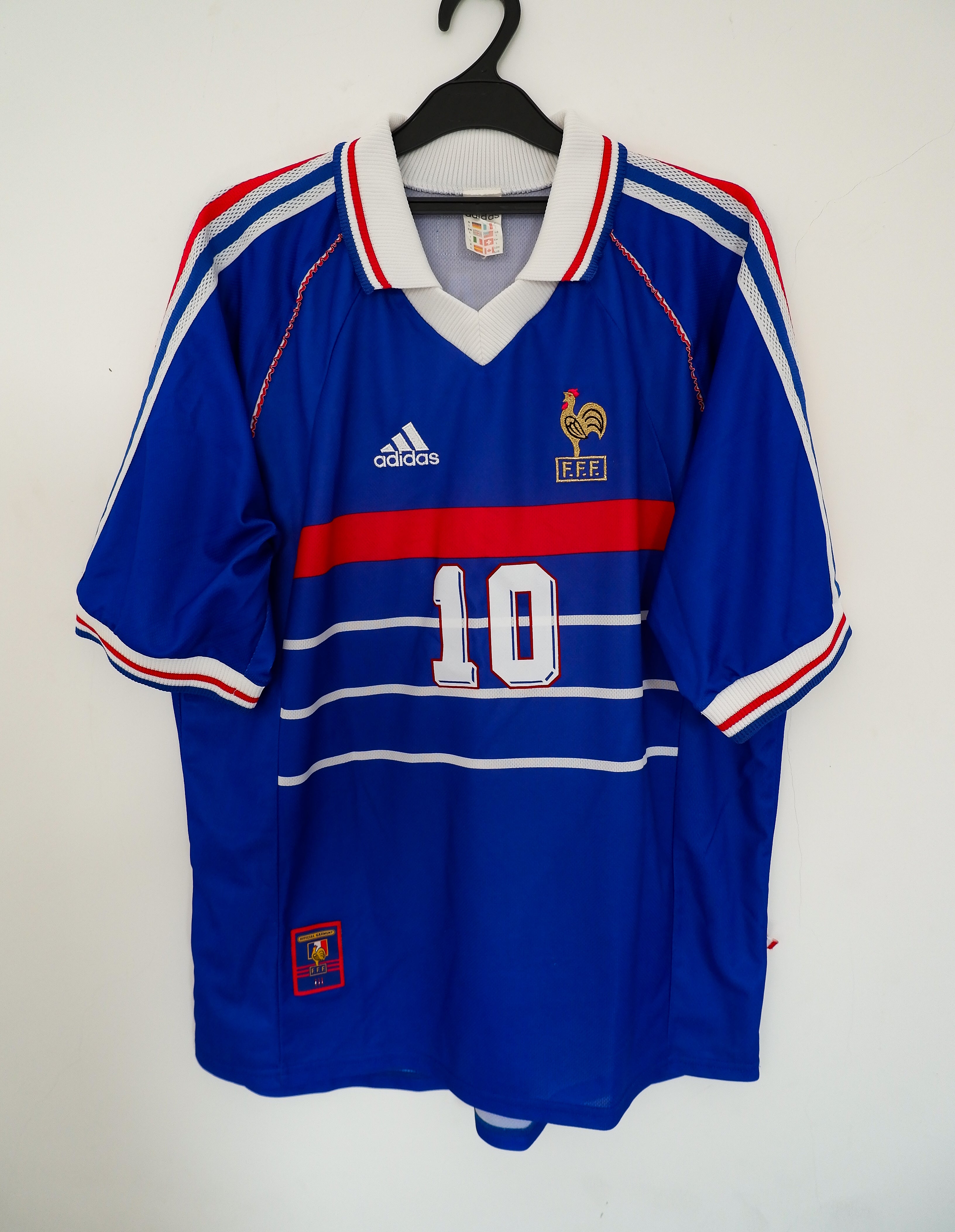 Authentic France 1998 Home Jersey - Zinedine Zidane #10, Size L ...