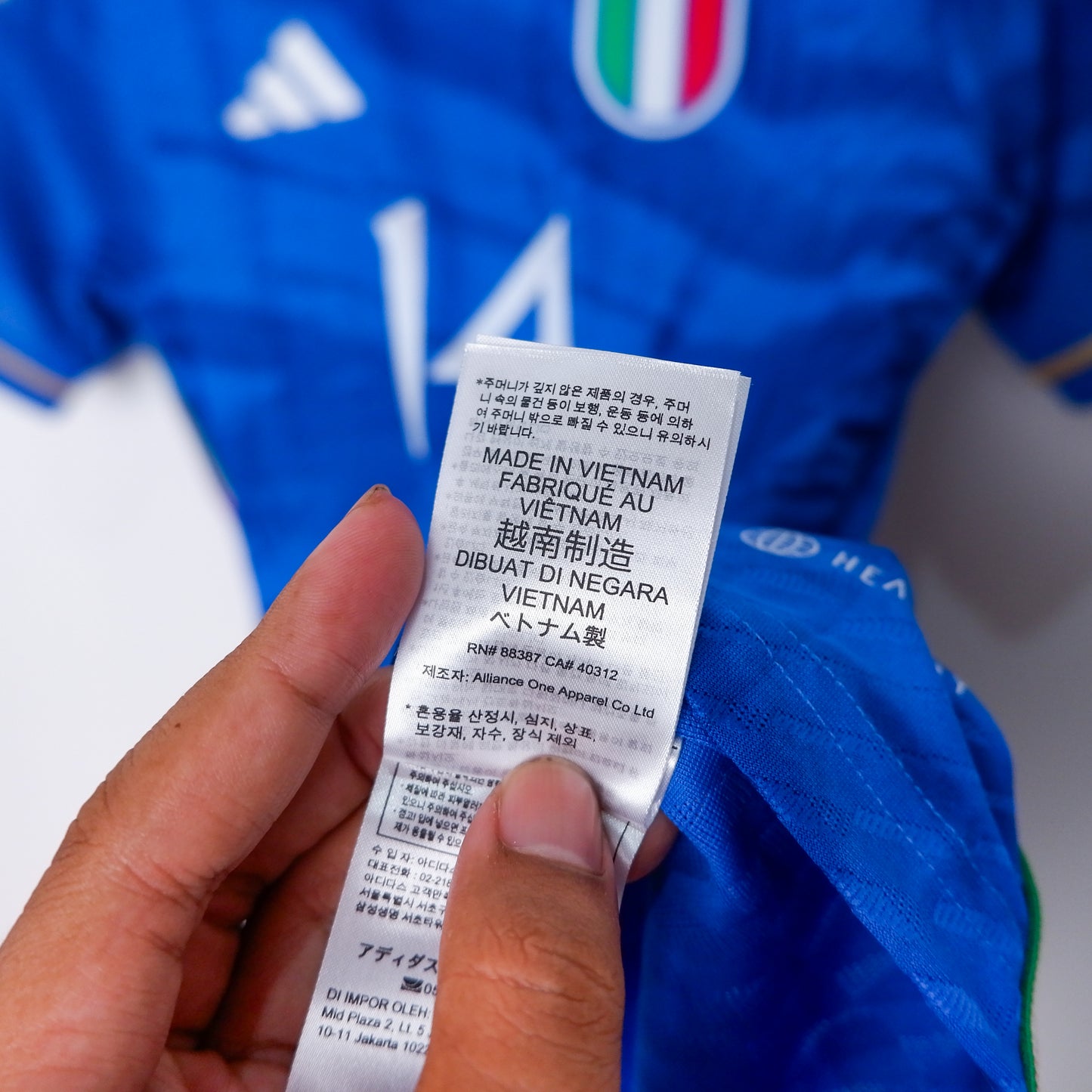 Authentic Italy 2022 - Federico Chiesa #14 Size L (Player Issue)