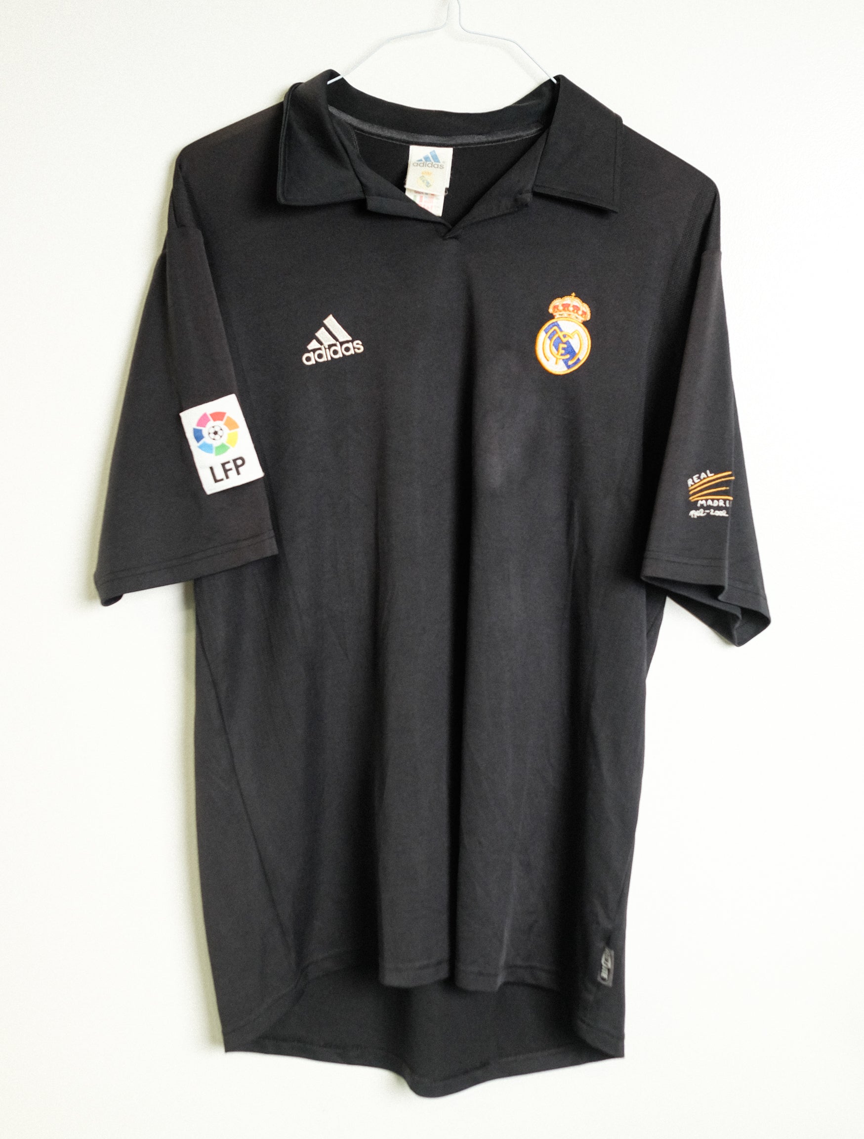 Zidane Real Madrid UEFA 2001 2002 Black Adidas Away Jersey Shirt