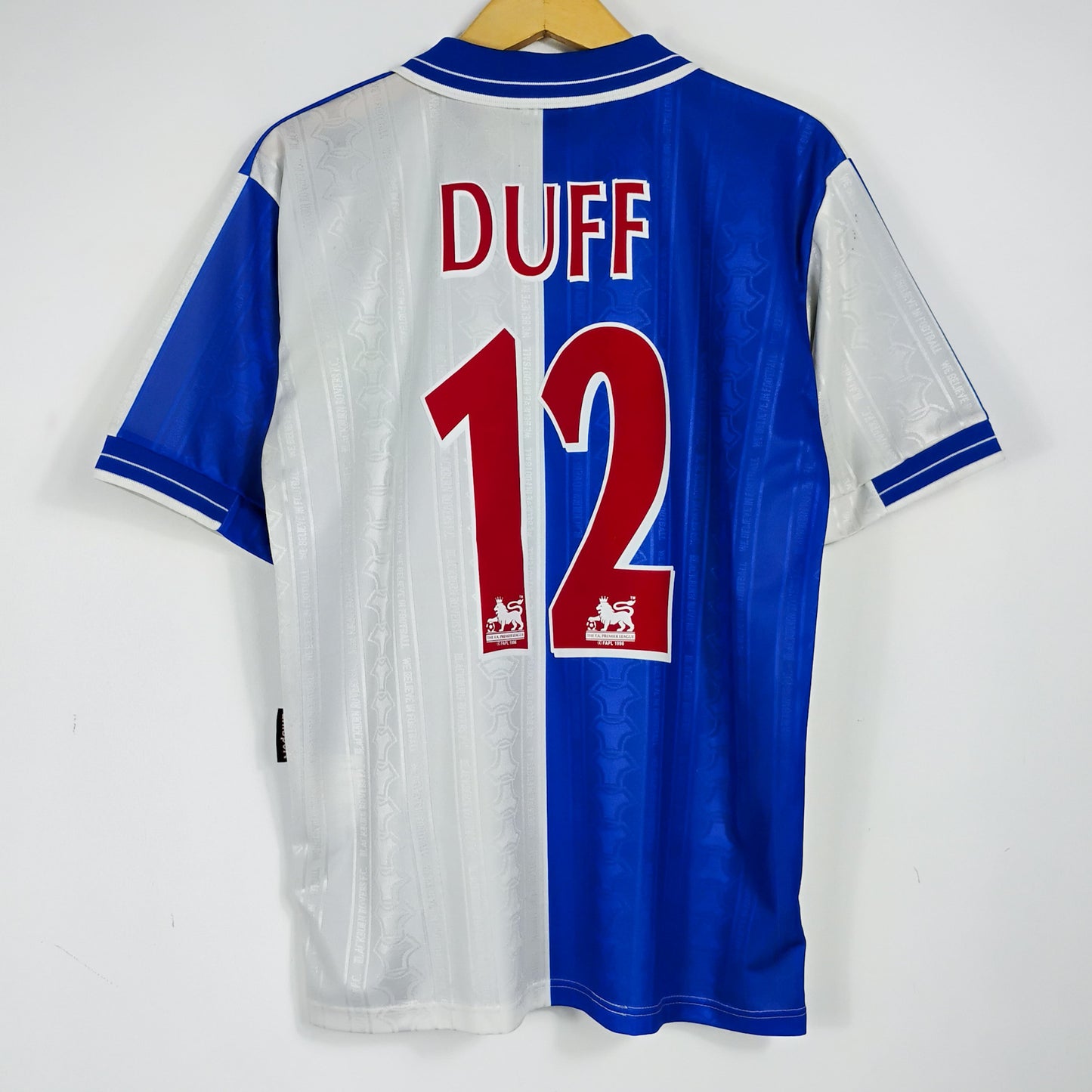 Original Blackburn Rovers 1998/99 Home - Duff #12 Size M