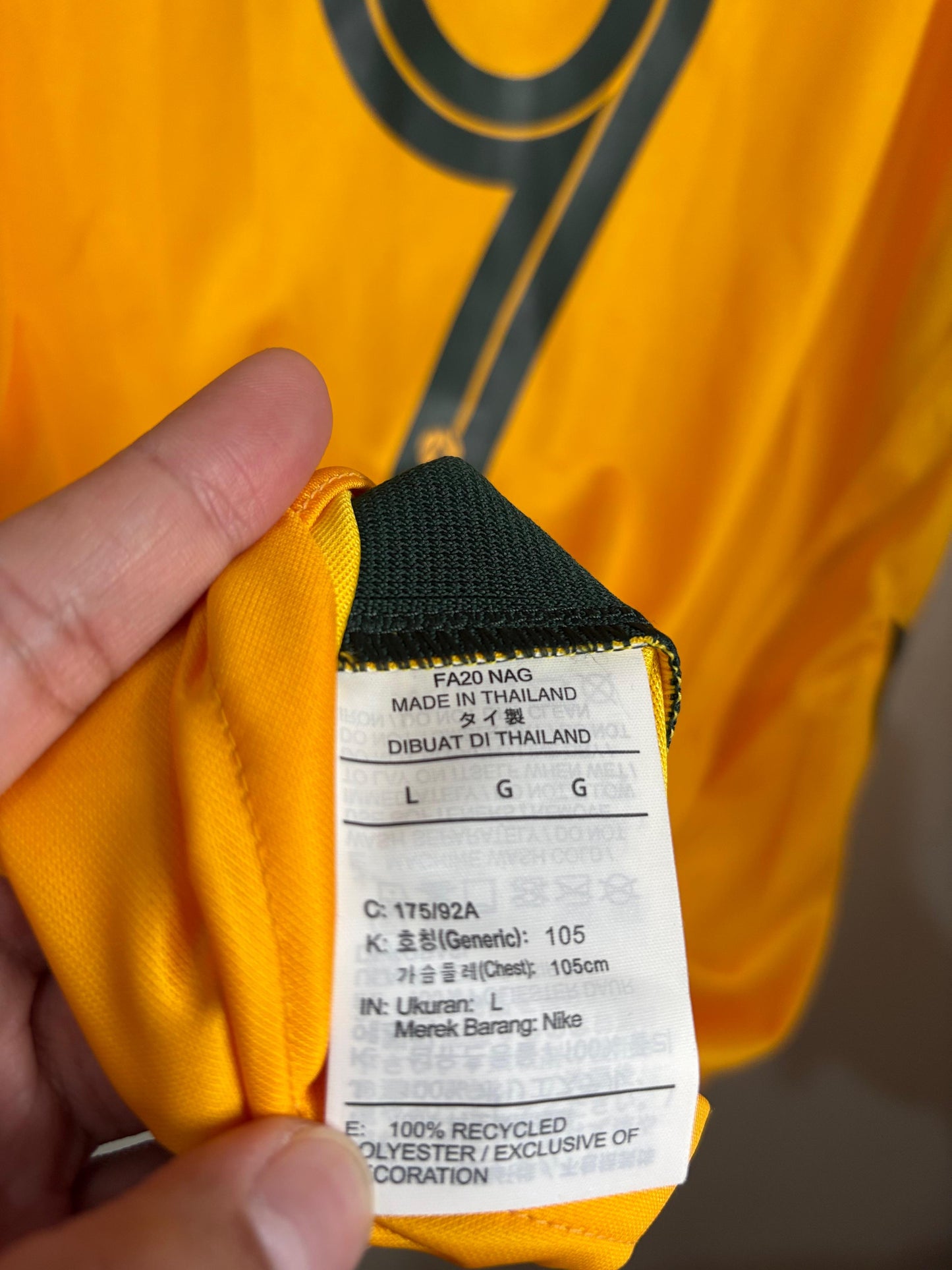 Original Australia 2020/21 Home - Maclaren #9 Size L (Bnwt)